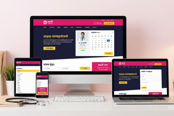 Healthcare Hospital clinic website design in Bangladesh